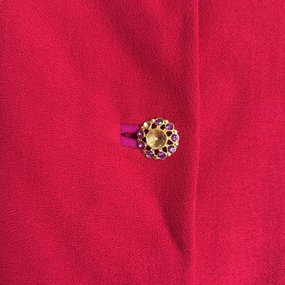Red and pink Ann Taylor 80’s blazer with gold tone pink buttons size 6 - Picture 8 of 12